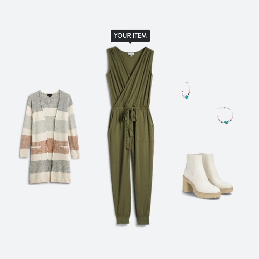 Heartloom Rivky Knit Jumpsuit Olive Green Large